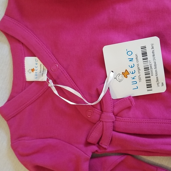 ORGANIC COTTON BABY BODY SUIT SZE 3-6 M  IN BERRY - Picture 2 of 9